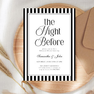 Invitation La veille du dîner de répétition de Modern Stripes