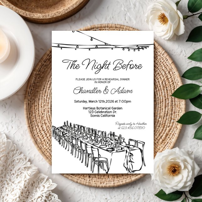 Invitation La veille, répétition, dîner, mariage,  (Créateur téléchargé)