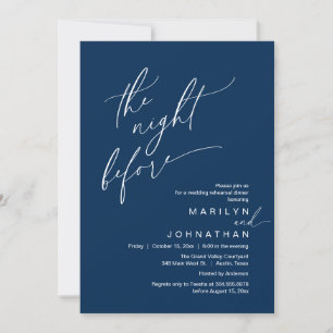 Invitation La veille, Soirée de répétition Mariage