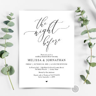 Invitation La veille, Soirée de répétition Mariage