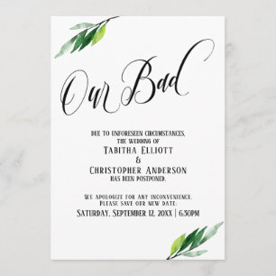 Invitation La verdure a repoussé le Mariage "Notre mauvais" F