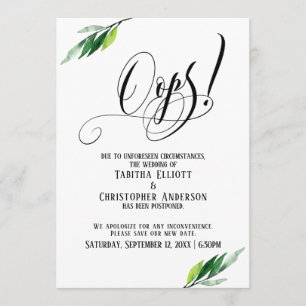 Invitation La verdure a repoussé le Mariage "Oups !" Faire-pa