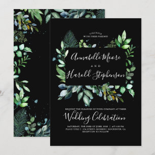 Invitation La verdure   Bois   Mariage d'aquarelle moderne