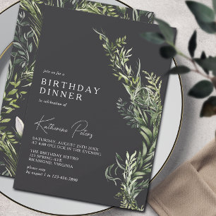 Invitation La verdure botanique Elégant Moody Anniversaire
