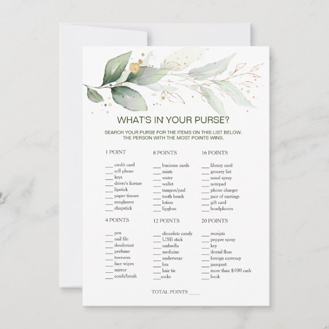 Invitation La verdure ce qui est dans votre sac jeu de Fête d (Devant)