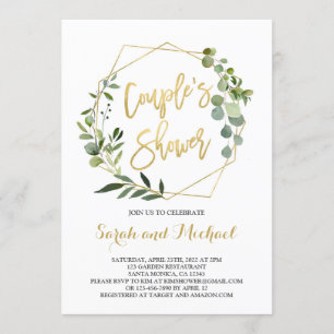 Invitation La verdure de la douche Couple et le baby shower d