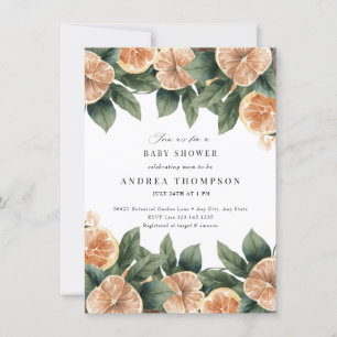 Invitation La verdure des agrumes   Baby shower floral rose