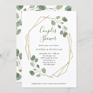 Invitation La verdure des Eucalyptus  Douche par couple géomé