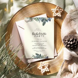 Invitation La verdure d'hiver   Ivory Bachelorette Party