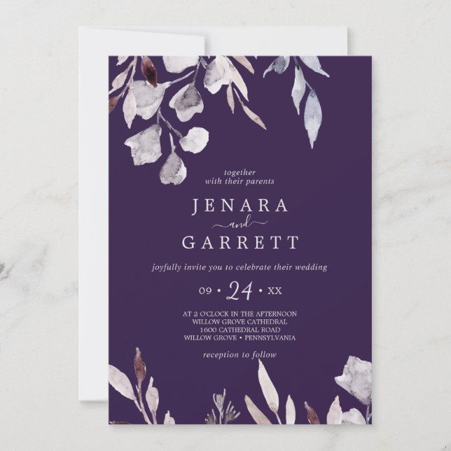 Invitation La verdure d'hiver | MARIAGE DÉCONTRACTÉ (Devant)