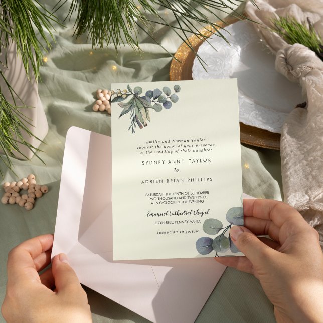 Invitation La verdure d'hiver | Mariage traditionnel ivoire (Créateur téléchargé)
