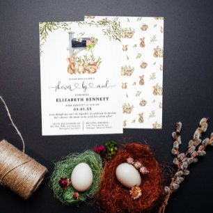 Invitation La verdure du lapin de printemps   Baby shower par