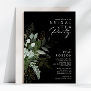 Invitation La verdure et la feuille d'or   Black Bridal Tea P