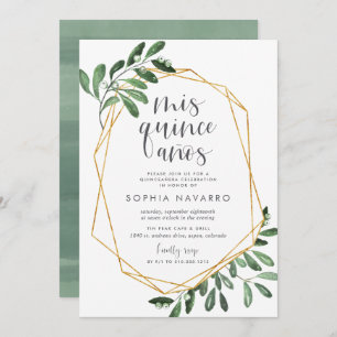 Invitation La verdure naturelle Aquarelle Quinceanera