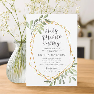 Invitation La verdure naturelle Aquarelle Quinceanera