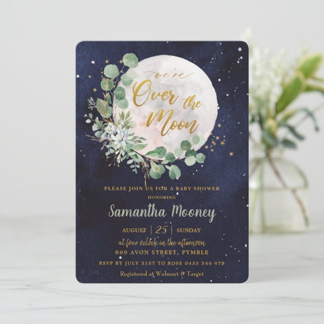 Invitation La verdure Nous sommes au-dessus du Baby shower ne (Debout devant)