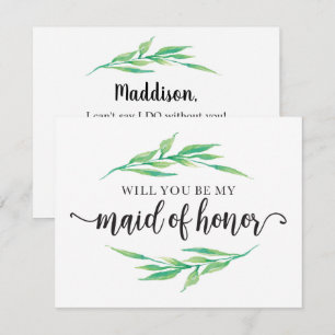 Invitation La Verdure Vous Serez Ma Fille D'Honneur