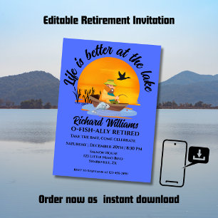Invitation La vie à la retraite est meilleure au lac de pêche