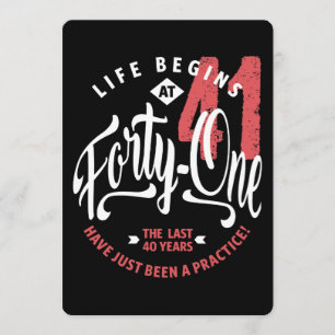 Invitation La vie commence à 41 ans   41e anniversaire