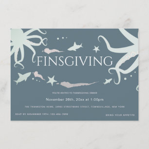 Invitation La vie de la mer de Thanksgiving de l'Amitié rose