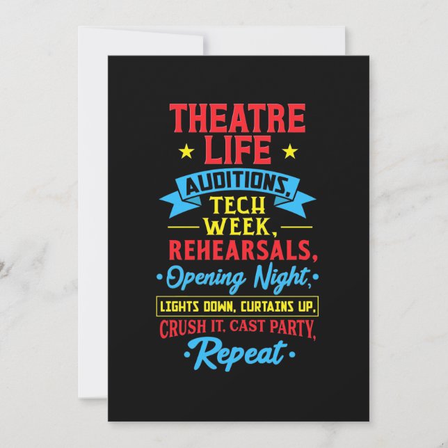 Invitation La vie de théâtre pour acteur (Devant)