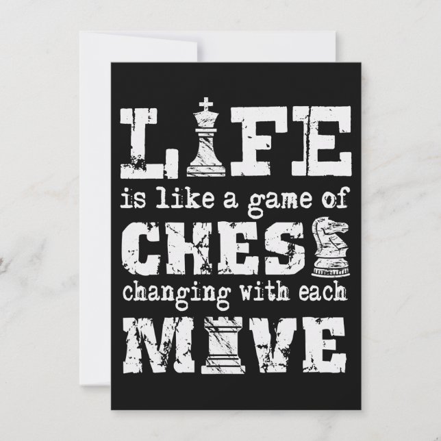 Invitation la vie est comme un jeu d'échecs - changer avec ch (Devant)