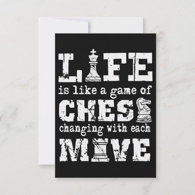 Invitation la vie est comme un jeu d'échecs - changer avec ch (Devant)