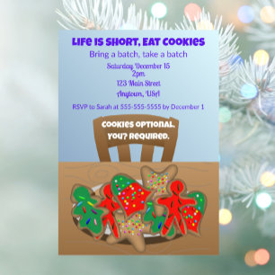 Invitation La vie est courte, mangez des cookies