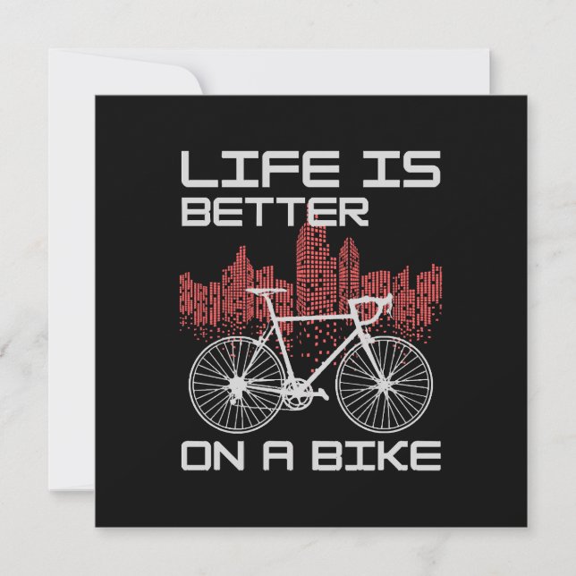 Invitation La vie est meilleure à vélo (Devant)