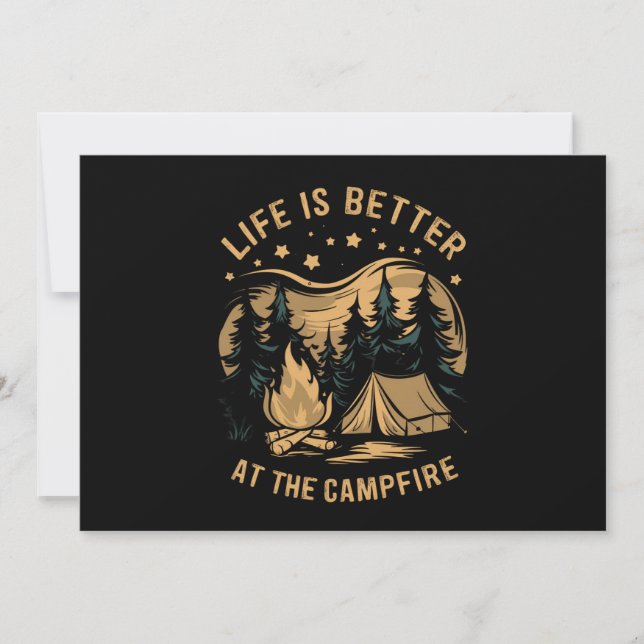 Invitation La Vie Est Meilleure Au Camping Camping Camper Cam (Devant)