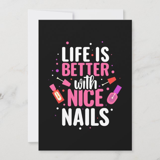 Invitation La vie est meilleure avec de beaux ongles (Devant)
