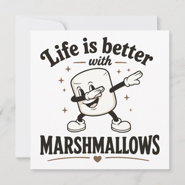 Invitation La vie est meilleure avec des marshmallows (Devant)