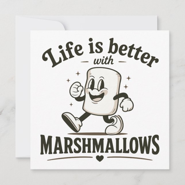 Invitation La vie est meilleure avec des marshmallows (Devant)