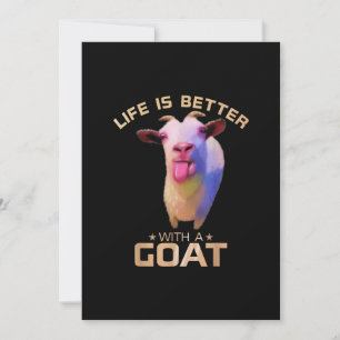 Invitation La Vie Est Meilleure Avec Un Cadeau De Chèvre