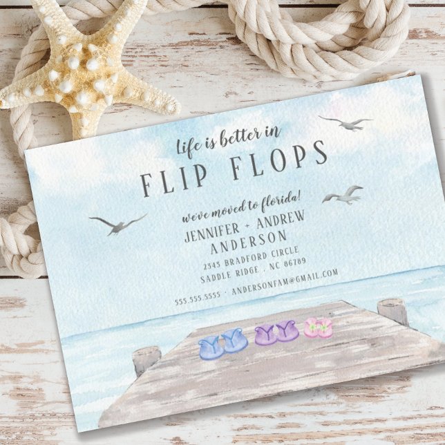 Invitation La Vie Est Meilleure En Flip Flops En Mouvement Fa (Créateur téléchargé)