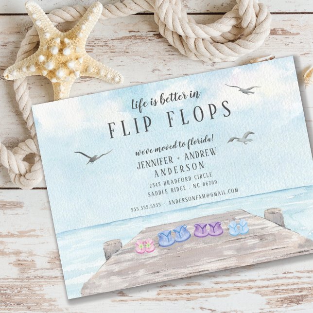 Invitation La Vie Est Meilleure En Flip Flops En Mouvement Fa (Créateur téléchargé)