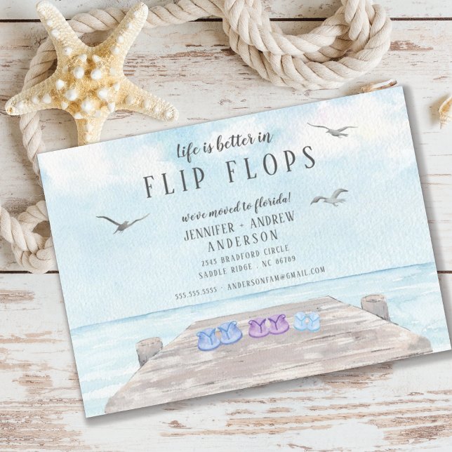 Invitation La Vie Est Meilleure En Flip Flops En Mouvement Fa (Créateur téléchargé)