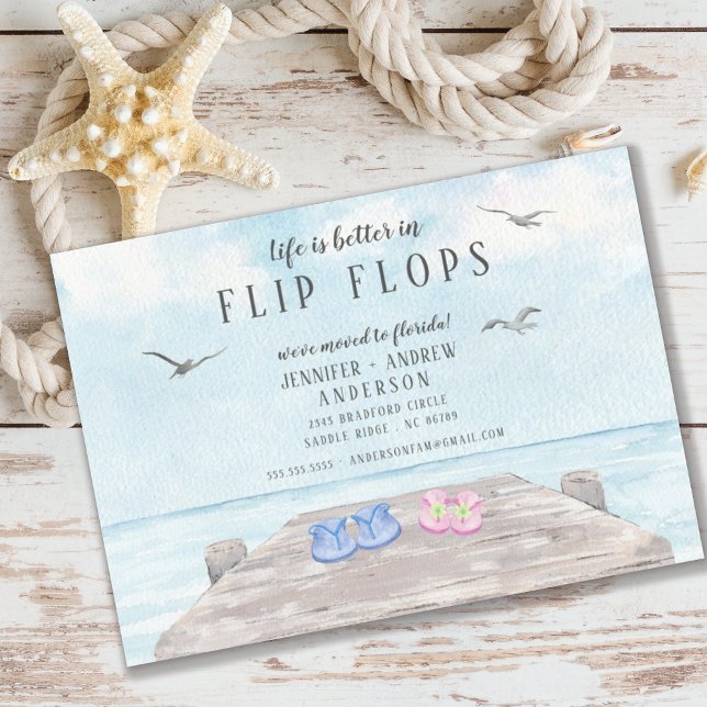 Invitation La Vie Est Meilleure En Flip Flops En Mouvement Fa (Créateur téléchargé)