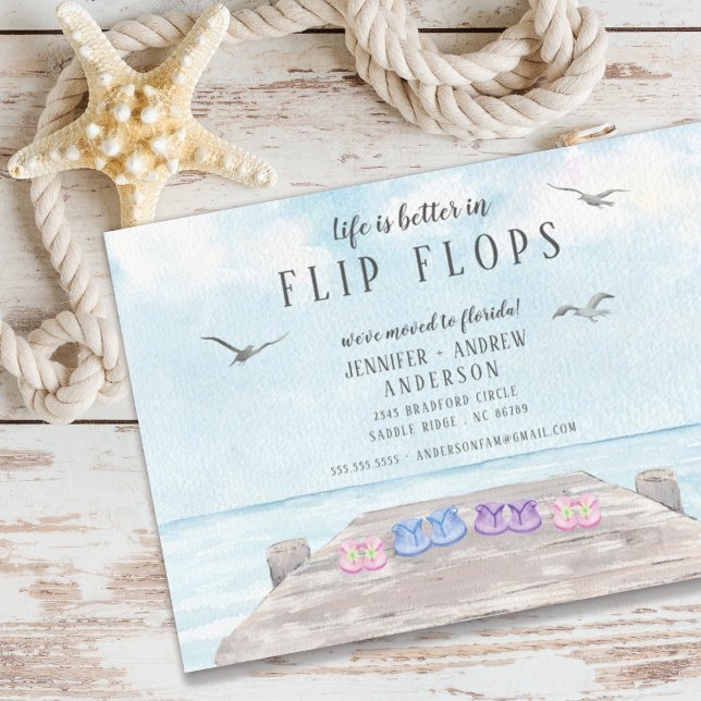 Invitation La Vie Est Meilleure En Flip Flops En Mouvement Fa (Créateur téléchargé)