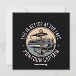 Invitation La Vie Est Mieux Sur Le Lac Pontoon Capitaine Funn