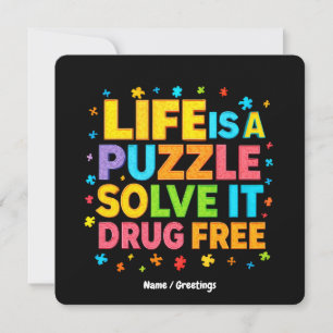 Invitation La vie est un Puzzle Solve It Drug Free Inspire Ki