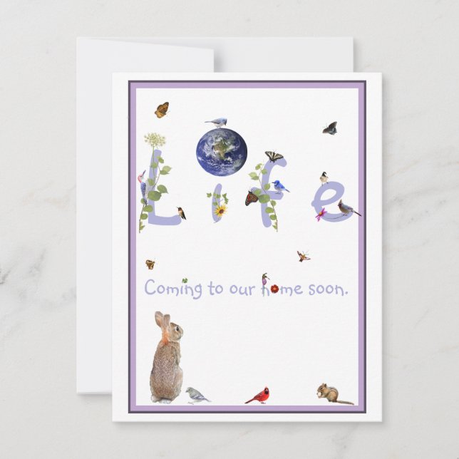 Invitation La vie : Venir chez nous, bientôt baby shower invi (Devant)