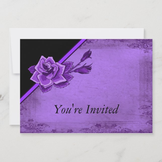 Invitation La vieille mode de la floraison Rose violette (Devant)
