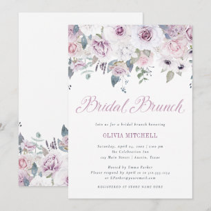 Invitation La violette rougissent brunch nuptiale floral de