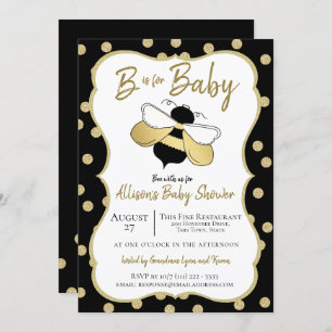 Invitation L'abeille est pour le Baby shower