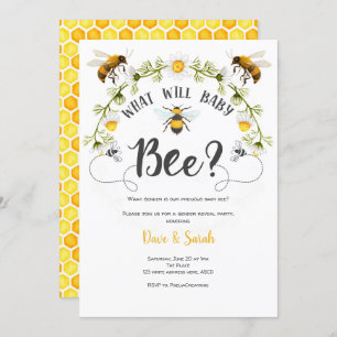 Invitation L'abeille, la fête de la révélation du genre, quel