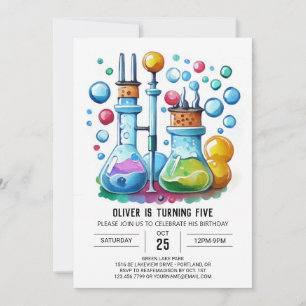 Invitation Laboratoire de la fiole de Boho Scientifique Anniv