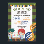 Invitation Laboratoire de sciences ADN fête d'anniversaire<br><div class="desc">Fête d'anniversaire de l'expérience scientifique des détectives ADN. Vert, marron, bleu, orange avec une illustration de molécule d'ADN. Avoir un anniversaire de thème scientifique pour votre aspirant scientifique ? C'est le modèle parfait pour lui d'invitation d'anniversaire. Customisez facilement cette page en cliquant sur "Personnaliser ce modèle". Modifiez ceci avec vos...</div>