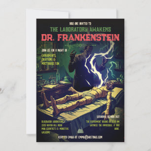 Invitation Laboratoire Rétro de Frankenstein se Réveille Hall