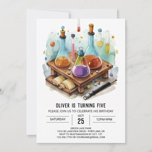 Invitation Laboratoire scientifique de l'aquarelle Anniversai (Devant)